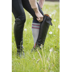 3/4-Leggings Mesh Style Silikon-Vollbesatz HKM Schwarz