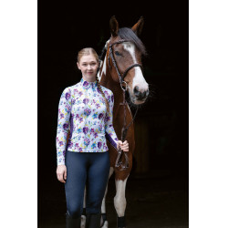 Funktions-T-Shirt Lilac Flower HKM Weiß / Violett Weiß