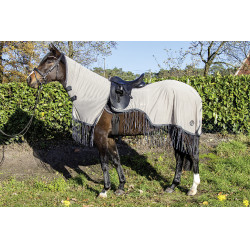 Fliegendecke Fransen Stylec.abnehmbar HKM Silber / Grau