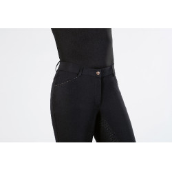 Roségold Glamour Style Reithose mit Vollbesatz aus Sil. HKM Schwarz / Roségold