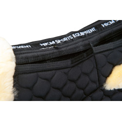 Echt Lammfell Schabracke HKM Schwarz / Natur