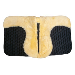 Echt Lammfell Schabracke HKM Schwarz / Natur