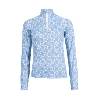 Funktionsshirt Minimal Langarm HKM Rauchblau / Weiß