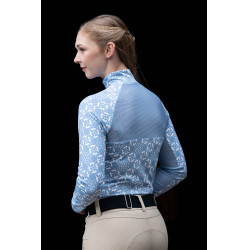 Funktionsshirt Minimal Langarm HKM Rauchblau / Weiß Funktionsshirt Minimal Langarm HKM Rauchblau / Weiß