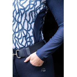 Basisschicht Kette HKM Weiß / Marineblau Weiß