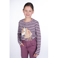 Langarm-Polo Alva HKM Flieder Blau