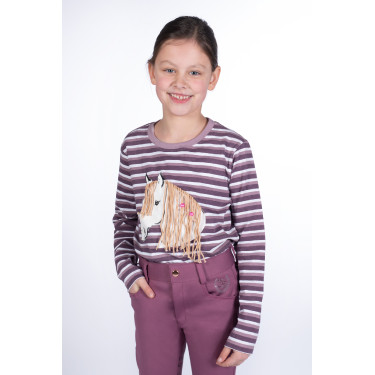 Langarm-Polo Alva HKM Flieder Blau