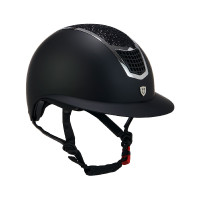 Eclipse-Helm mit Strass und breitem Visier (3 Polsterungen) Equestro Schwarz / Silber Eclipse-Helm mit Strass und breitem Visier (3 Polsterungen) Equestro Schwarz / Silber