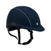 Phantom-Helm mit Frontlogo und Ledereinsätzen von Equestro Marine Marineblau Phantom-Helm mit Frontlogo und Ledereinsätzen von Equestro Marine Marineblau