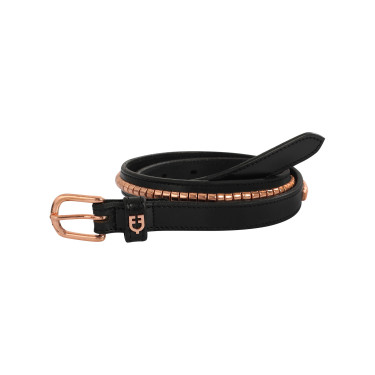 Englischer Ledergürtel mit Roségold-Clincher Equestro