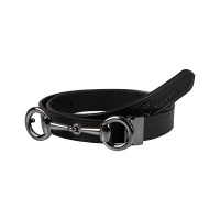 Damen-Gürtel mit Gebissschnalle Equestro Schwarz / schwarz