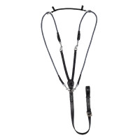 Kinnriemen aus italienischem Kalbsleder und Nylon Acavallo Schwarz