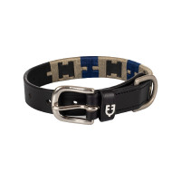 Hundehalsband aus Leder mit geometrischem Muster Polo H Equestro Schwarz Hundehalsband aus Leder mit geometrischem Muster Polo H Equestro Schwarz