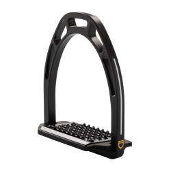 Aluminium-Steigbügel mit geneigter Trittfläche Pro HPS Equestro Schwarz