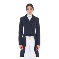 Damen-Turnier-Dressurfrack aus technischem Gewebe Equestro Marineblazer