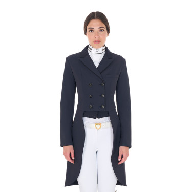 Damen-Turnier-Dressurfrack aus technischem Gewebe Equestro Marineblazer
