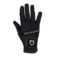 Handschuhe aus technischem Gewebe mit mehrfarbigem Equestro-Logo Schwarz / Weiß Handschuhe aus technischem Gewebe mit mehrfarbigem Equestro-Logo Schwarz / Weiß