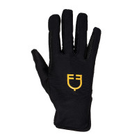 Damenhandschuhe aus speziellem Lycra mit Equestro-Logo Schwarz