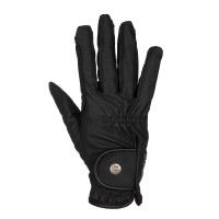 Unisex-Handschuhe aus weichem synthetischem Leder mit Klettverschluss Equestro Schwarz Unisex-Handschuhe aus weichem synthetischem Leder mit Klettverschluss Equestro Schwarz