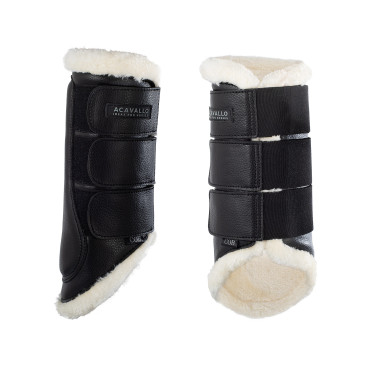 Hintere Gamaschen aus ökologischem Leder mit dreifachem Klettverschluss Acavallo Hintere Gamaschen aus ökologischem Leder mit dreifachem Klettverschluss Acavallo