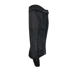 Unisex-Leder-Mini-Chaps mit elastischem Band und Vespucci Equestro-Logos