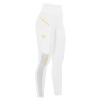 Damen-Leggings mit enger Passform und Micro-Mesh-Einsätzen Equestro Weiß Weiß Damen-Leggings mit enger Passform und Micro-Mesh-Einsätzen Equestro Weiß Weiß