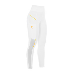 Damen-Leggings mit enger Passform und Micro-Mesh-Einsätzen Equestro Weiß Wei&amp;amp;amp;amp;amp;szlig;