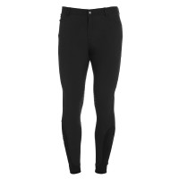 Eng anliegende Herrenreithose mit Grip und Caspar Equestro Logo Schwarz