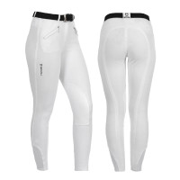 Damenhose Demetra aus Stretch-Baumwolle Equestro Weiß Weiß Damenhose Demetra aus Stretch-Baumwolle Equestro Weiß Weiß