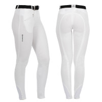 Damenreithose Selene mit Kniegrip aus Stretch-Baumwolle Equestro Weiß Weiß Damenreithose Selene mit Kniegrip aus Stretch-Baumwolle Equestro Weiß Weiß