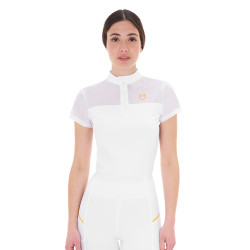 Damen-Poloshirt mit Mesh-Einsätzen Equestro Weiß Wei&amp;amp;amp;amp;amp;szlig;