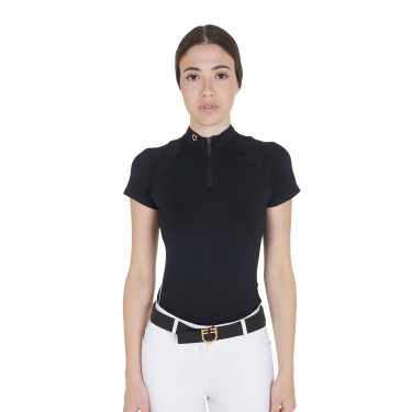 Technisches, eng anliegendes Trainingspolo mit Reißverschluss für Damen Equestro Technisches, eng anliegendes Trainingspolo mit Reißverschluss für Damen Equestro