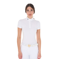 Wettkampfpolo mit Mandarinkragen, tailliert, kurzärmelig, Damen, Sally Equestro