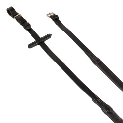 Leder- und Gummizügel mit silbernen Schnallen (1,6 cm) Equestro Leder- und Gummizügel mit silbernen Schnallen (1,6 cm) Equestro