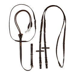 Thiedemann-Zügel aus italienischem Leder und röhrenförmigem Nylon Acavallo Dunkelbraun Thiedemann-Zügel aus italienischem Leder und röhrenförmigem Nylon Acavallo Dunkelbraun