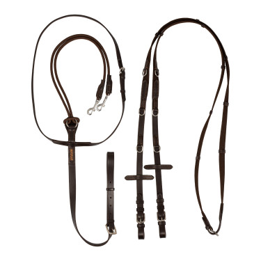 Thiedemann-Zügel aus italienischem Leder und röhrenförmigem Nylon Acavallo Dunkelbraun Thiedemann-Zügel aus italienischem Leder und röhrenförmigem Nylon Acavallo Dunkelbraun
