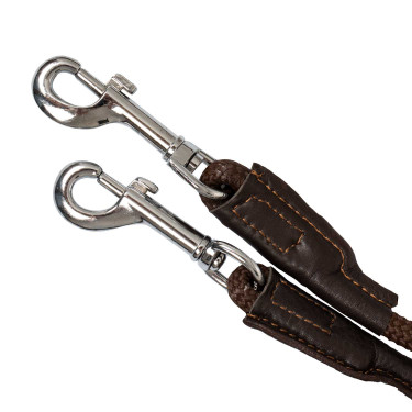 Thiedemann-Zügel aus italienischem Leder und röhrenförmigem Nylon Acavallo Dunkelbraun Thiedemann-Zügel aus italienischem Leder und röhrenförmigem Nylon Acavallo Dunkelbraun