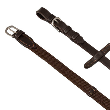 Thiedemann-Zügel aus italienischem Leder und röhrenförmigem Nylon Acavallo Dunkelbraun Thiedemann-Zügel aus italienischem Leder und röhrenförmigem Nylon Acavallo Dunkelbraun