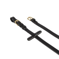 Italienische Leder- und Gummizügel 1,9 cm Kris mit Messingschnallen Equestro Schwarz Italienische Leder- und Gummizügel 1,9 cm Kris mit Messingschnallen Equestro Schwarz