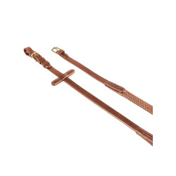 Italienische Leder- und Gummizügel 1,9 cm Kris mit Messingschnallen Equestro Cognac Braun Italienische Leder- und Gummizügel 1,9 cm Kris mit Messingschnallen Equestro Cognac Braun