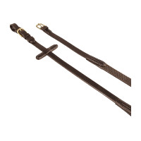 Italienische Leder- und Gummizügel 1,9 cm Kris mit Messingschnallen Equestro Dunkelbraun