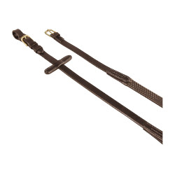 Italienische Leder- und Gummizügel 1,9 cm Kris mit Messingschnallen Equestro Dunkelbraun Italienische Leder- und Gummizügel 1,9 cm Kris mit Messingschnallen Equestro Dunkelbraun