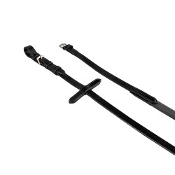 Leder- und glatte Gummizügel Equestro Schwarz