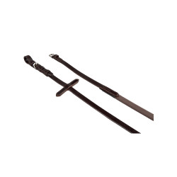 Leder- und glatte Gummizügel Equestro Dunkelbraun