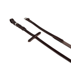 Leder- und glatte Gummizügel Equestro Dunkelbraun