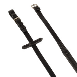 Leder- und Gummizügel mit silbernen Schnallen (1,6 cm) Equestro Leder- und Gummizügel mit silbernen Schnallen (1,6 cm) Equestro