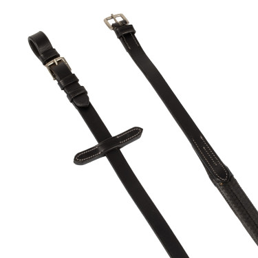 Leder- und Gummizügel mit silbernen Schnallen (1,6 cm) Equestro Leder- und Gummizügel mit silbernen Schnallen (1,6 cm) Equestro