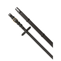 Gummizügel 5/8" mit Lederstegen und Messingschnallen Equestro Schwarz Gummizügel 5/8" mit Lederstegen und Messingschnallen Equestro Schwarz