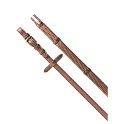 Gummizügel 5/8" mit Lederstegen und Messingschnallen Equestro