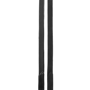 Doppelte Dressurzügel aus Leder Equestro Schwarz